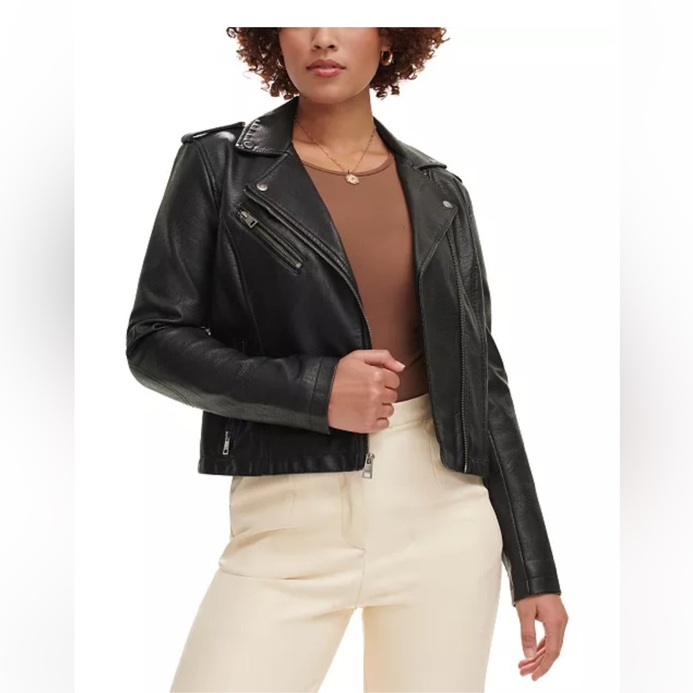 LEVI'S Women's Faux Leather Moto Jacket - black - size large; like new condition